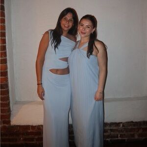 Light Blue Off the Shoulder Maxi Dress